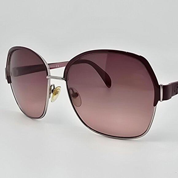 Giorgio Armani GA851/S Burgundy Silver Frame Brown Gradient Butterfly Sunglasses main image 14